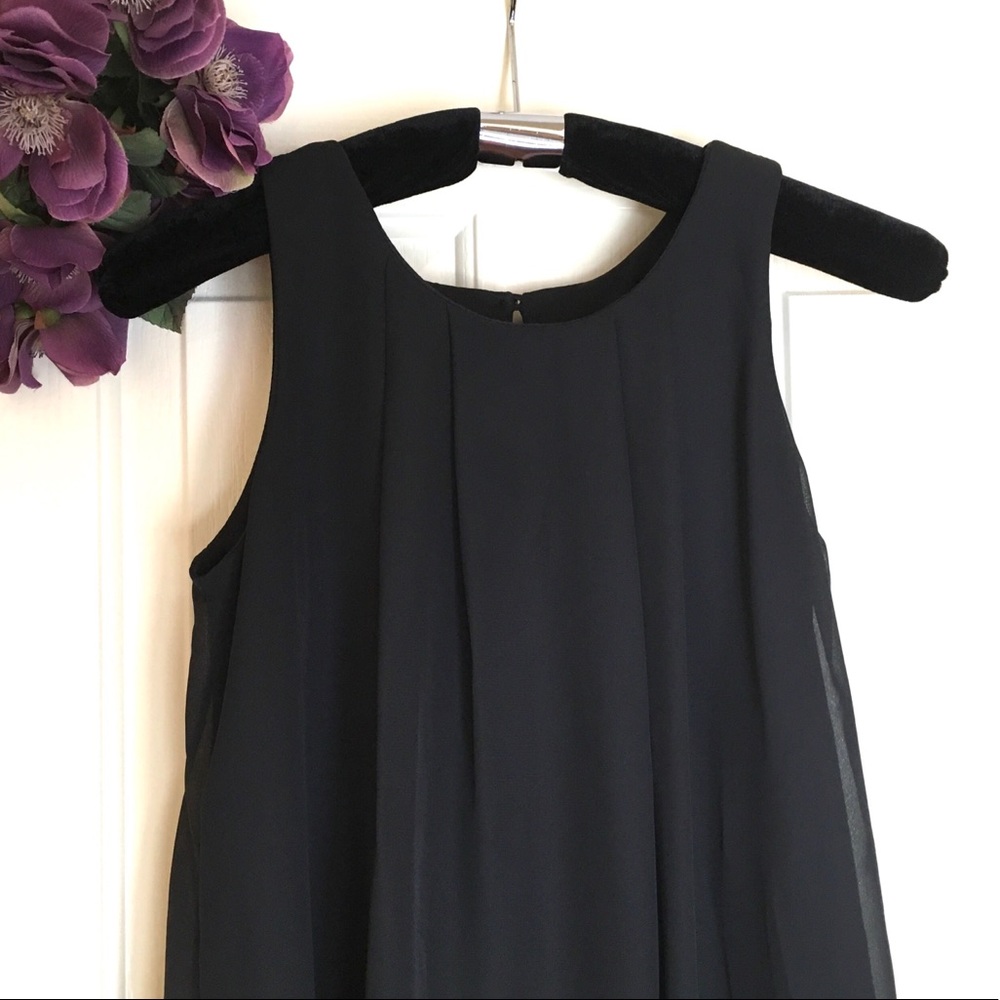 Girl_Un Deux Trois Black Chiffon A Line Dress